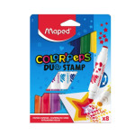 MAPED- MARCADOR COLOR PEPS DUO STAMP x 8unid LAVABLE